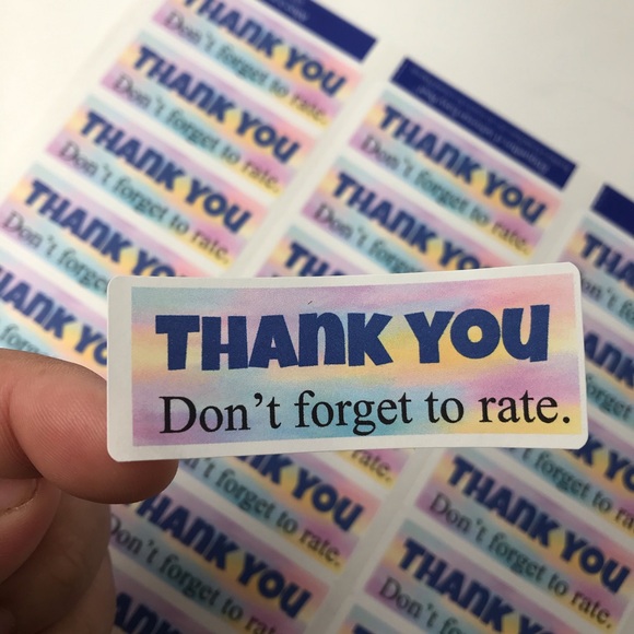 Other - 90 thank you don’t forget to rate stickers 1x2 5/8